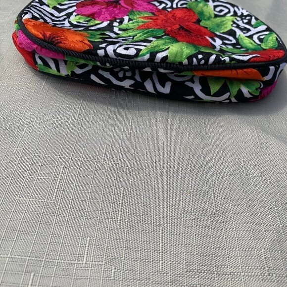 Oscar de la Renta Hibiscus Floral Clutch Cosmetic Bag - Picture 4 of 7